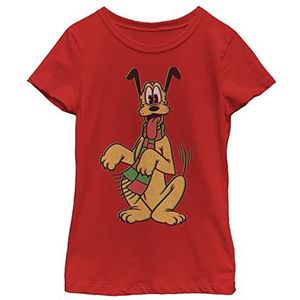 Disney Pluto Christmas Style Portrait Girls T-Shirt, Rood, XS, Rood