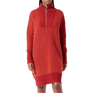BOSS Dames Finina trui-jurk, relaxed fit van wolmix, medium rood, L, medium rood