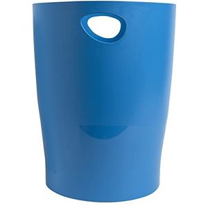 Exacompta - Ref. 45384D - 1 prullenbak met ECOBIN BeeBlue handgrepen van PP - Grote inhoud 15 liter - Afmetingen 26,3 x 26,3 x 33,5 cm - Voor kantoor of thuis - Turquoise