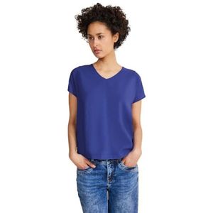 Street One T-shirt pour femme en mélange de matériaux, Bleu roi intense, 48