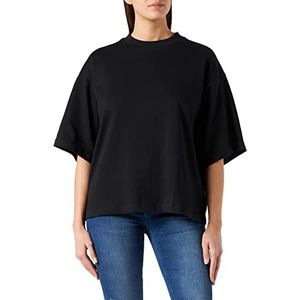 Urban Classics Dames T-shirt van puur biologisch katoen, oversized bovenstuk voor vrouwen, Ladies Organic Heavy Tee, verkrijgbaar in vele kleuren, maten XS - 5XL, zwart.