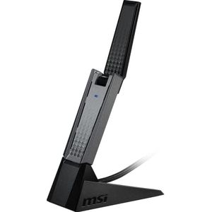 MSI Adaptateur USB WiFi AX1800, WiFi 6, MU-MIMO, 802.11ax double bande Gigabit sans fil, Plug and Play, adaptateur de jeu USB haute vitesse longue portée