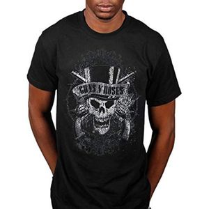 Officieel Guns N Roses Faded Skull T-shirt, zwart.