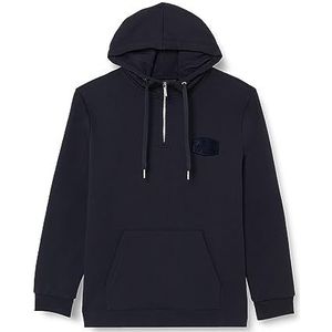 Armani Exchange Lange mouwen, capuchon, patch aan de zijkant, ritssluiting aan de voorkant, sweatshirt met capuchon voor dames, Blauw