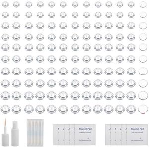 ZS 500 stuks valse neusstekers, wenkbrauwpiercing, neus, lip, oor, valse huidpiercing, gezichtssieraden om op het gezicht te plakken met wimperlijm, Strass, Geen edelsteen