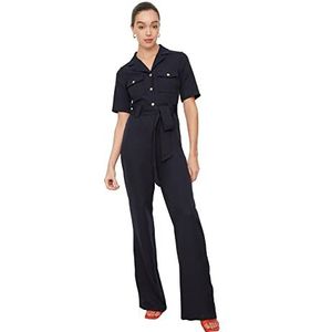 Trendyol Jumpsuit voor dames met riem, Navy Blauw