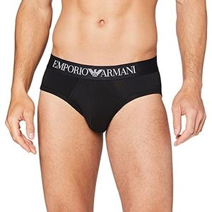 Emporio Armani Iconic herenslip met logo, zwart.