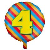 Happy Foil Ballonnen, 4 jaar, 6 stuks
