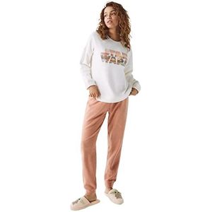 Women'secret Star Wars fleece pyjama ivoorkleurig oranje pijama dames set, Ivoor Wit