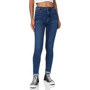 Noisy may Jeans Skinny Fit NMCcombineert hoge taille, donkerblauw denim