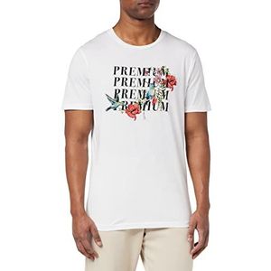 Jack & Jones Jprblabirdy Print SS-T-shirt à manches courtes col rond pour homme, blanc, L