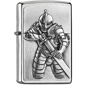 ZIPPO - Fantasy Knight, embleem, geborsteld chroom, stormaansteker, navulbaar, in geschenkdoos