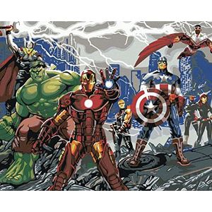 Zuty 1768230 schilderen op nummer Avengers Helden 40 x 50 cm zonder spieraam