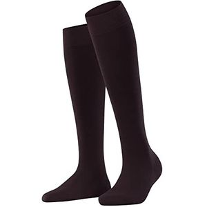 FALKE Softmerino lange sokken voor dames, ademend, klimaatregulerend, geurremmend, wol, katoen, hoog, dun, effen, elegant, platte naad met warme tenen, 1 paar, Rood (Barolo 8596)