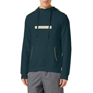 Emporio Armani Emporio Armani Sweatshirt met capuchon van badstof voor heren, trainingspak voor heren, 1 stuk, Marinier