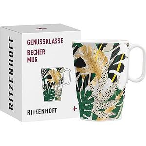 RITZENHOFF 3731007 koffiemok, 330 ml, serie Genussklasse nr. 7, van porselein met tropisch patroon, designstuk