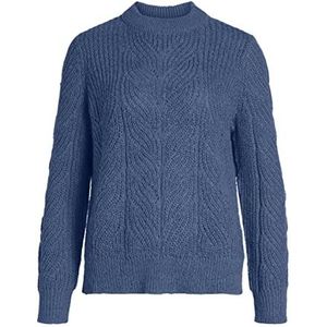 Object Objnova dames gebreide trui Stella L/S Noos, Blauwe sieraden.