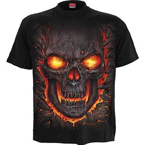 Spiral Skull Lava T-shirt voor heren, korte mouwen, zwart, regular fit, SCHWARZ