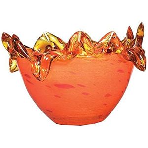 Decoratieve fruitmand van glas, oranje