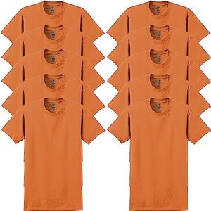 GILDAN Heren T-shirt (2 stuks), New Safety Orange (10 stuks)