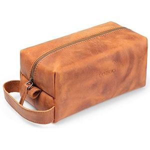 Londo Reistas van echt leer – cosmeticatas, opbergtas voor organizer, make-up tas (bruin), Kameel., Taille unique, Tas