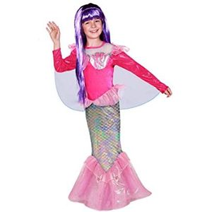 Zeemeermin, kleine zeemeermin, kostuum voor meisjes (maat 3-4 jaar), met pruik