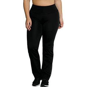 Ulla Popken Joggingbroek, metallic strepen, elastische tailleband, powerstretch trainingsbroek voor dames, Black Beauty (kleurverandering)