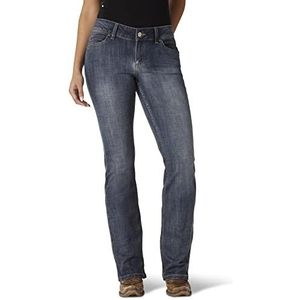 Wrangler Western Mid Rise Stretch Jeans voor dames, Blauw