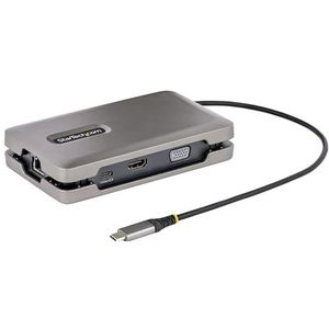 StarTech USB-C multiport adapter met USB-C DP Alt Mode/HDMI 2.0/VGA 4K video-uitgang, dual monitor, PD 100W mini dockingstation type C/MST-adapter hub (DKM31C3HVCPD),