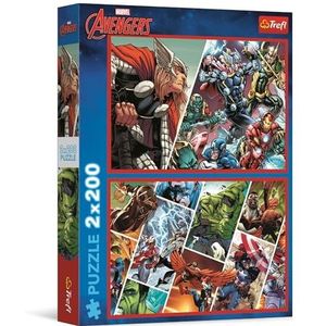 Trefl - 2-in-1 puzzel: Marvel The Avengers, de verdedigers van de wereld - 2 x 200 stukjes - Twee puzzels voor tieners