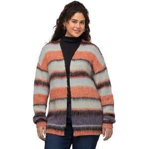 Ulla Popken Cardigan long pour femme, Orange/rouge, 44-46 (grande taille)