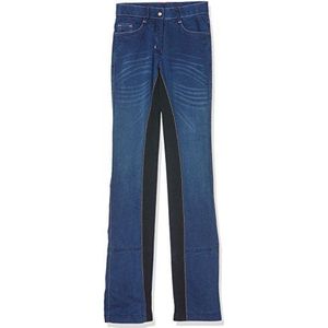 HKM 3087 meisjes dames jeans zomer rijbroek maat 128-46 72-84, blauw (jeans, donkerblauw), maat 128