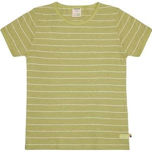 loud + proud Unisex T-shirt met linnen gestreept, GOTS gecertificeerd, avocado, 98-104, Advocaat