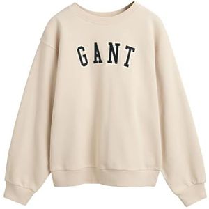 GANT Sweat-shirt à col en C avec logo pour femme, Soft Oat, L