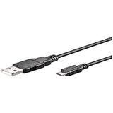 Goobay 93918 Micro-kabel - USB 2.0 voor opladen en synchroniseren; 1,0 m, zwart