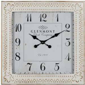 BigBuy Home Horloge murale blanche fer 60 x 60 x 6,5 cm