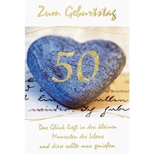 BSB Steinherz 5261500-2 verjaardagskaart met hart van steen, wit