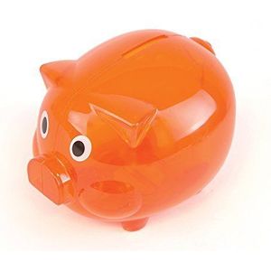 eBuyGB Piggy Bank/Money Box transparant kunststof (oranje)