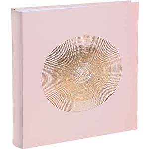 EXACOMPTA - Ref.-nr. 16264E – fotoalbum Ellipse – 300 foto's – 60 witte pagina's – formaat 29 x 32 cm – omslag van lichtroze kunstleer met een roségoudkleurige markering in ellipsvorm