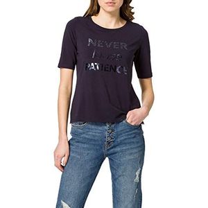 s.Oliver BLACK LABEL Jersey shirt voor dames met statement-print, Navy Blauw