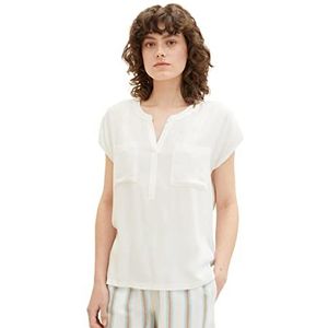 TOM TAILOR 1037221 T-shirt met borstzakken voor dames (1 stuk), 10315 - Whisper White