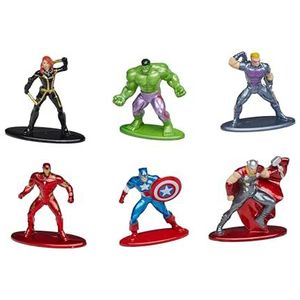 Jada Toys - Marvel Avengers Diorama Set van 6 Nano figuren om te verzamelen van metaal, 6 stuks/set, 4 cm, vanaf 3 jaar