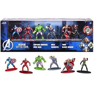 Jada Toys - Marvel Avengers Diorama Set van 6 Nano figuren om te verzamelen van metaal, 6 stuks/set, 4 cm, vanaf 3 jaar