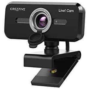 Creative Live! Cam Sync 1080p V2 Full HD groothoek-USB-webcam met automatische demping en ruisonderdrukking voor videogesprekken, verbeterde geïntegreerde dubbele microfoon, voor zoom, Skype