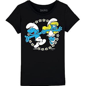 Les Schtroumpfs T-shirt voor meisjes, zwart, 6 jaar, zwart.