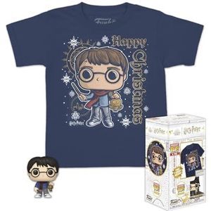 Funko Pocket Pop! & Tee: Harry Potter - Holiday Harry - voor kinderen en kinderen - medium - T-shirt - kleding met vinyl minifiguur om te verzamelen - cadeau-idee voor jongens