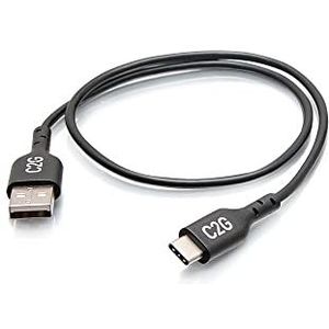C2G USB-C stekker naar USB-A stekker 0,5 m kabel USB 2.0 (480Mbps) USB C oplaadkabel en gegevensoverdracht kabel