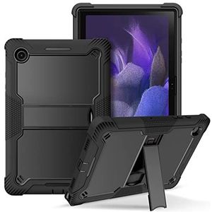 Samsung Galaxy Tab A8 10,5 inch beschermhoes van zachte siliconen, 3-laags, met geïntegreerde standfunctie voor Galaxy Tab A8 2022 SM-X200/X205/X207, zwart