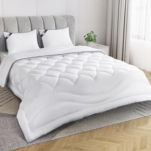 BedStory Dekbed 135 x 200 cm, dekbed voor 4 seizoenen, gevuld met hoogwaardige 350 g/m² microvezel, licht en comfortabel deken, 135 x 200 cm, dubbele rand, grijs