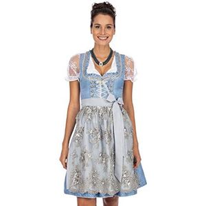 Stockerpoint Dirndl Anastasia jurk voor speciale gelegenheden, dames, Lichtblauw/zilverkleurig